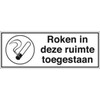 Informatief pictogram STN 744 polyester zelfklevend - roken in deze ruimte toegestaan - 297x105mm